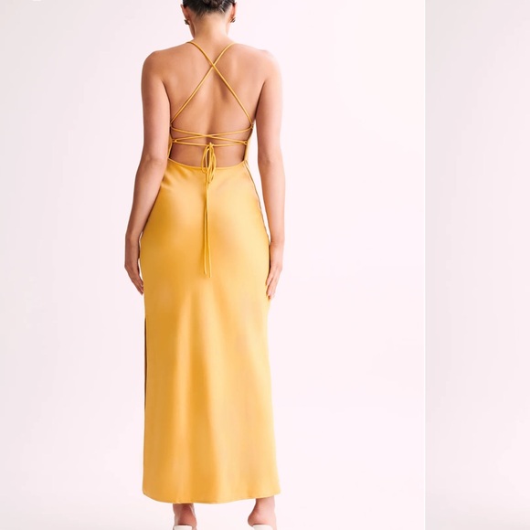 SYDNEY Straight Neck Slip Maxi Dress - Yellow - Picture 2 of 5